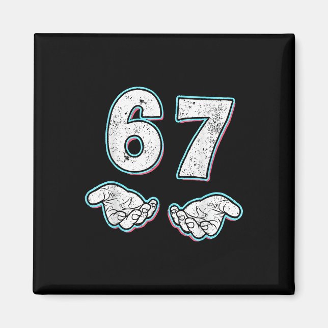 Nummer 67 Matching Six Seven 6 7 Meme 6-7 Hallowee Magnet (Vorne)