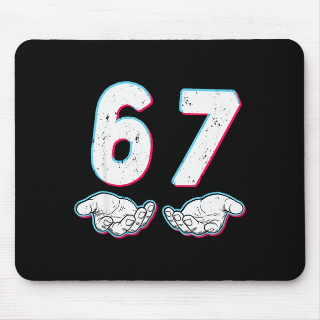 Nummer 67 Matching Six Seven 6 7 Meme 6-7 Hallowee Mousepad (Vorne)