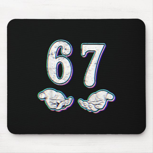 Nummer 67 Matching Six Seven 6 7 Meme 6-7 Hallowee Mousepad (Vorne)