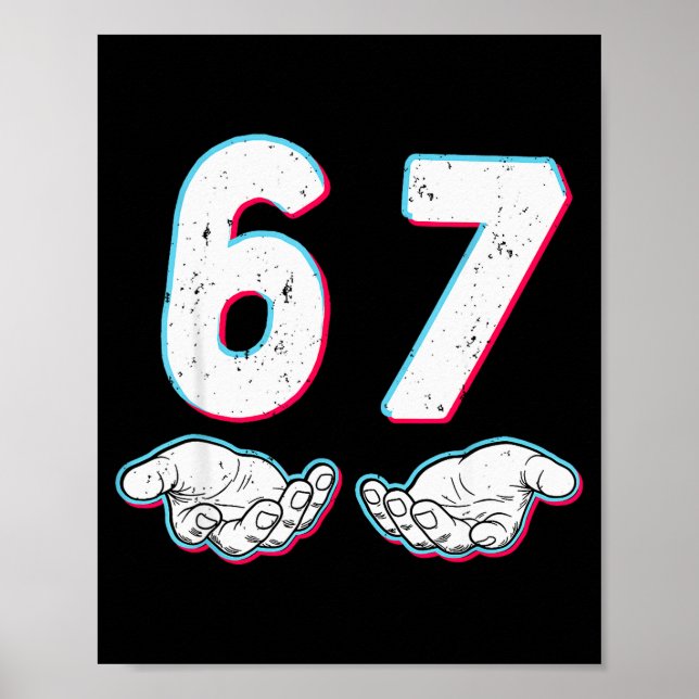 Nummer 67 Matching Six Seven 6 7 Meme 6-7 Hallowee Poster (Vorne)
