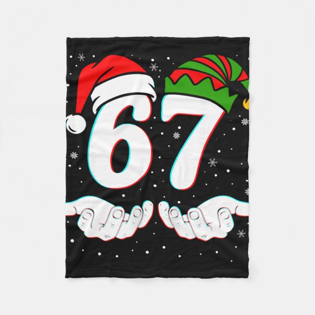 Nummer 67 Matching Six Seven 6 7 Meme 6-7 Weihnach Fleecedecke (Vorderseite)