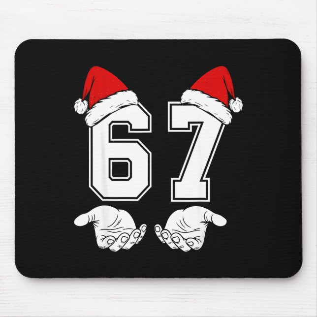 Nummer 67 Matching Six Seven 6 7 Meme 6 7 Weihnach Mousepad (Vorne)