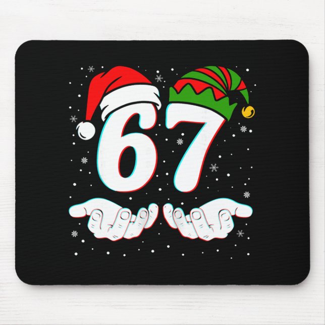 Nummer 67 Matching Six Seven 6 7 Meme 6-7 Weihnach Mousepad (Vorne)