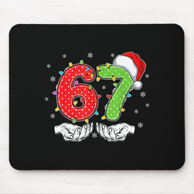 Nummer 67 Matching Six Seven 6 7 Meme 6-7 Weihnach Mousepad (Vorne)