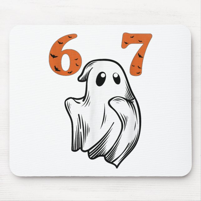Nummer 67 Matching Six Seven 6 7 Meme Halloween Co Mousepad (Vorne)