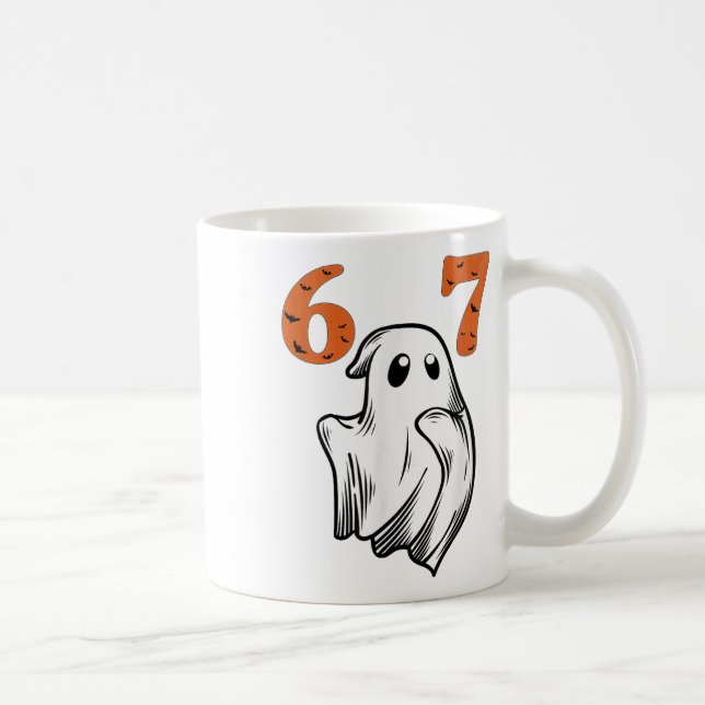 Nummer 67 Matching Six Seven 6 7 Meme Halloween Ko Kaffeetasse (Rechts)