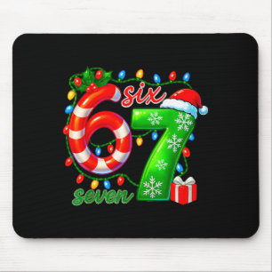 Nummer 67 Meme Retro Santa 6 7 Feiertag Six Seven  Mousepad