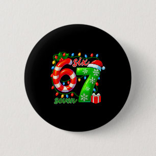 Nummer 67 Meme Retro Weihnachtsmann 6 7 Feiertag S Button