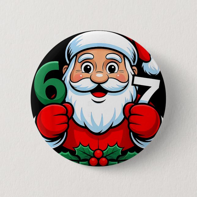 Nummer 67 Meme Sechs Sieben Für Männer Frauen Kind Button (Vorderseite)