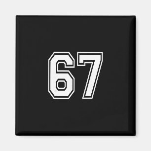 Nummer 67 nummerierte Uniform Sportstrikot Team 67 Magnet