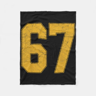 Nummer 67 nummerierte Uniform Sportteam Trikot 67. Fleecedecke