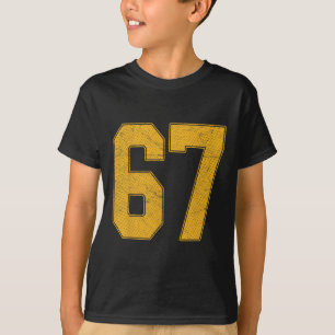 Nummer 67 nummerierte Uniform Sportteam Trikot 67. T-Shirt