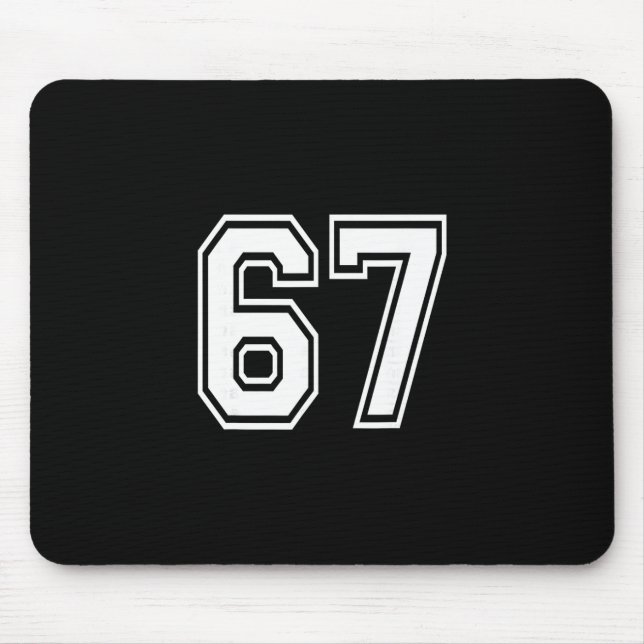Nummer 67 nummerierte Uniform Sporttrikot Team 67. Mousepad (Vorne)