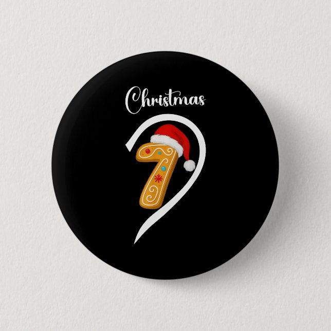 Nummer 67 passend Weihnachten 6 7 Sechs Sieben 6 7 Button (Vorderseite)