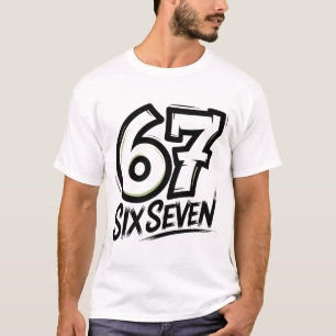 Nummer 67 Six Seven Graffiti-Stil Cool Athletic T-Shirt