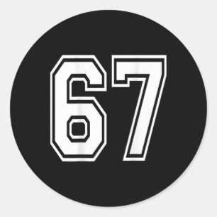 Nummer 67 Sportler Nummer Ck des Shirts nur Runder Aufkleber