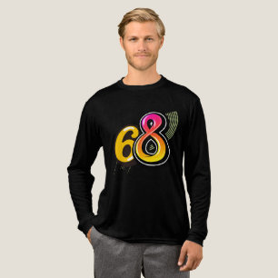 Nummer 68 Retro Farbige Blase Tri-Blend Shirt