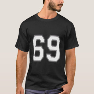 Nummer 69 69 in Schwarz-weiß und grau T-Shirt