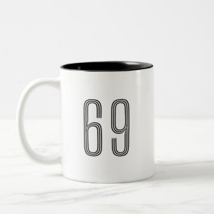 Nummer 69 Wifey/Husby Custom Bride, Verlobte Gift Zweifarbige Tasse