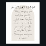 Nummer 6:24-26 Minimal Boho Beige Bogenschrift Poster<br><div class="desc">Der Herr segne dich und behalt dir ... und sei nett zu dir ... -Nummern 6:24-26 Minimal Boho Beige Arch Script</div>