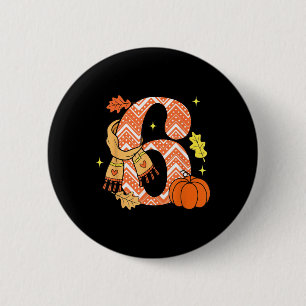 Nummer 6 67 Herbst Kürbis Meme Lustig Sechs Sieben Button