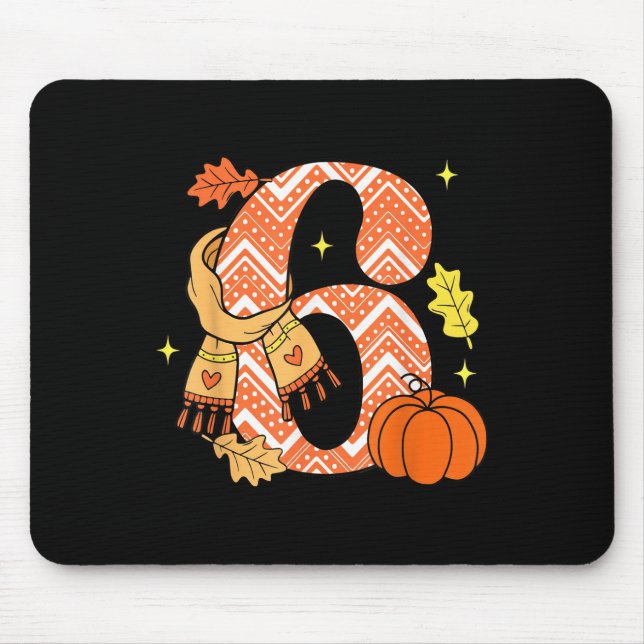 Nummer 6 67 Herbst Kürbis Meme Lustig Sechs Sieben Mousepad (Vorne)
