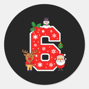 Nummer 6 67 Meme Paare Pyjamas Weihnachten passend Runder Aufkleber
