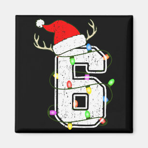 Nummer 6 6. Geburtstag Junge Sechs Weihnachten Fro Magnet