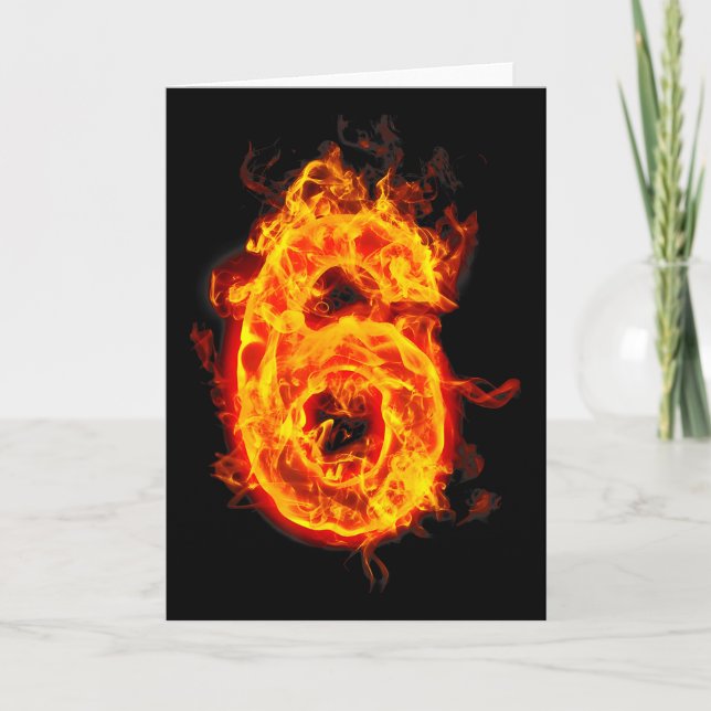 Nummer 6 Fire Ice Nummer Sechs Sieben Meme 67 Alph Karte (Vorderseite)