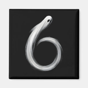 Nummer 6 Geist Lustig Sechs Sieben 67 Halloween Me Magnet