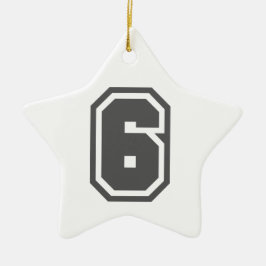 Nummer 6 keramikornament