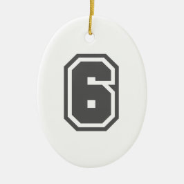 Nummer 6 keramikornament