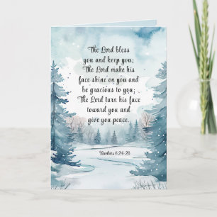 Nummer 6 Lord Bless You Bible Verse Winter Scene Karte