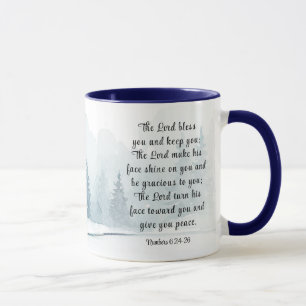 Nummer 6 Lord segne You Bible Verse Winter Snow Tasse