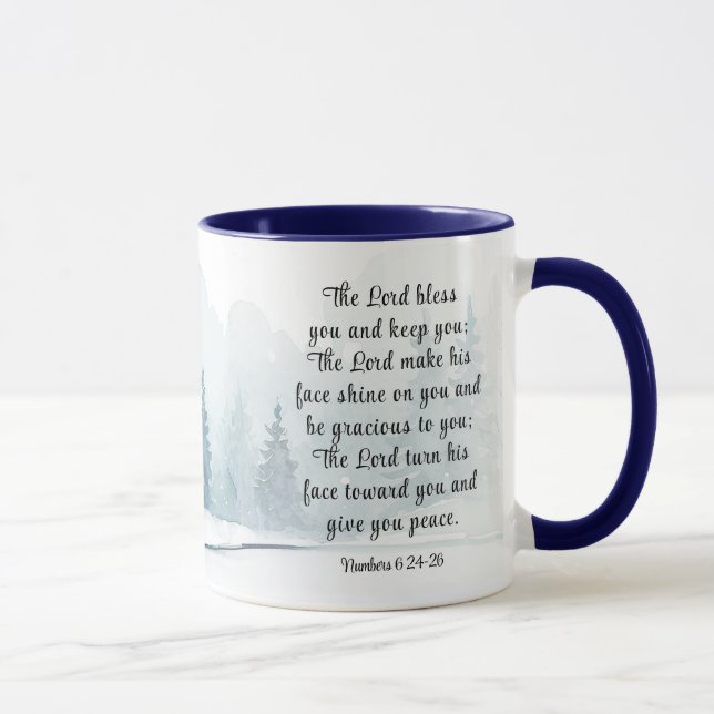 Nummer 6 Lord segne You Bible Verse Winter Snow Tasse (Rechts)