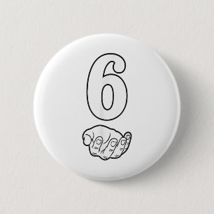 Nummer 6 Lustig 67 Sechs Sieben Meme Hände Paar Pa Button