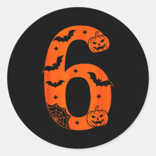 Nummer 6 Lustig Six Seven Meme Halloween Runder Aufkleber