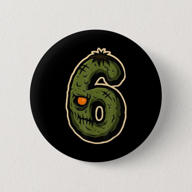 Nummer 6 Monster 67 Meme Passendes Halloween-Pärch Button (Vorderseite)