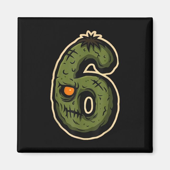 Nummer 6 Monster 67 Meme passendes Halloween-Pärch Magnet (Vorne)