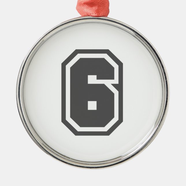 Nummer 6 ornament aus metall (Vorne)