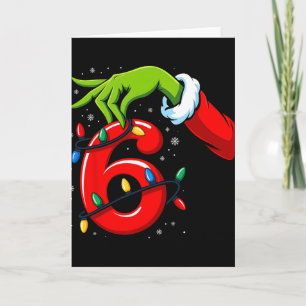 Nummer 6 passend 67 Meme Weihnachtselfen-Hand Jung Karte