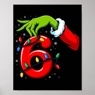 Nummer 6 passend 67 Meme Weihnachtselfen-Hand Jung Poster