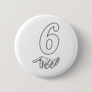 Nummer 6 passend zu 67 Meme Halloween Kostüm Männe Button