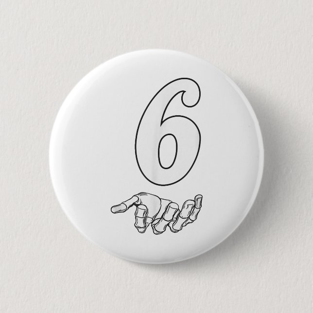 Nummer 6 passend zu 67 Meme Halloween Kostüm Männe Button (Vorderseite)