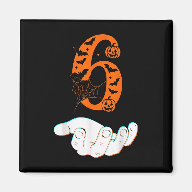 Nummer 6 passend zu 67 Meme Halloween Kostüm Männe Magnet (Vorne)