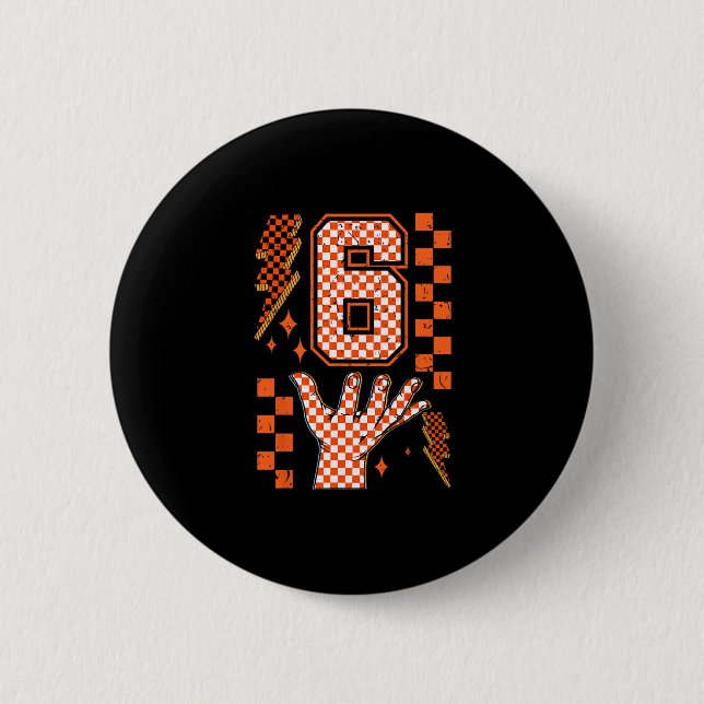 Nummer 6 passend zu 67 Meme Kariert Halloween Kost Button (Vorderseite)