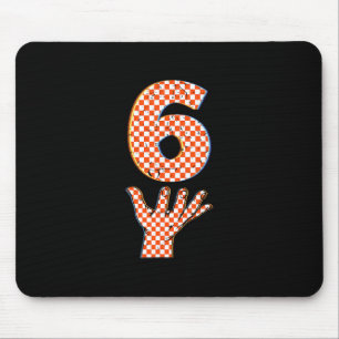 Nummer 6 passend zu 67 Meme Kariert Halloween Kost Mousepad