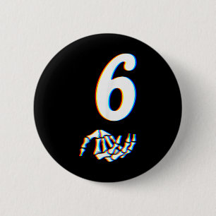 Nummer 6 passend zu 67 Meme Skeletthand Halloween Button