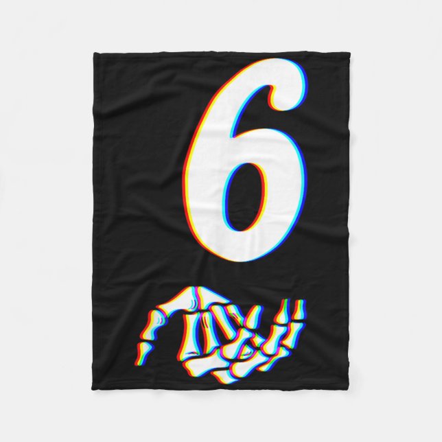 Nummer 6 passend zu 67 Meme Skeletthand Halloween  Fleecedecke (Vorderseite)