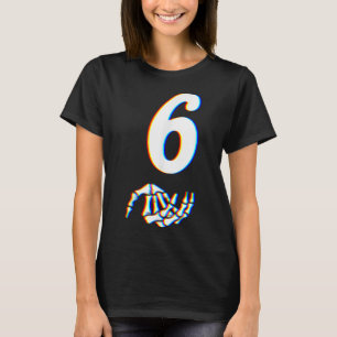 Nummer 6 passend zu 67 Meme Skeletthand Halloween T-Shirt